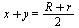 `+`(x, y) = `*`(`+`(R, r), `/`(1, 2))