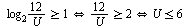 iff(iff(`>=`(`+`(`/`(`*`(12, `*`(log[2])), `*`(U))), 1), `>=`(`+`(`/`(`*`(12), `*`(U))), 2)), `<=`(U, 6))