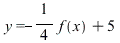 y = `+`(`-`(`*`(`/`(1, 4), `*`(f(x)))), 5)